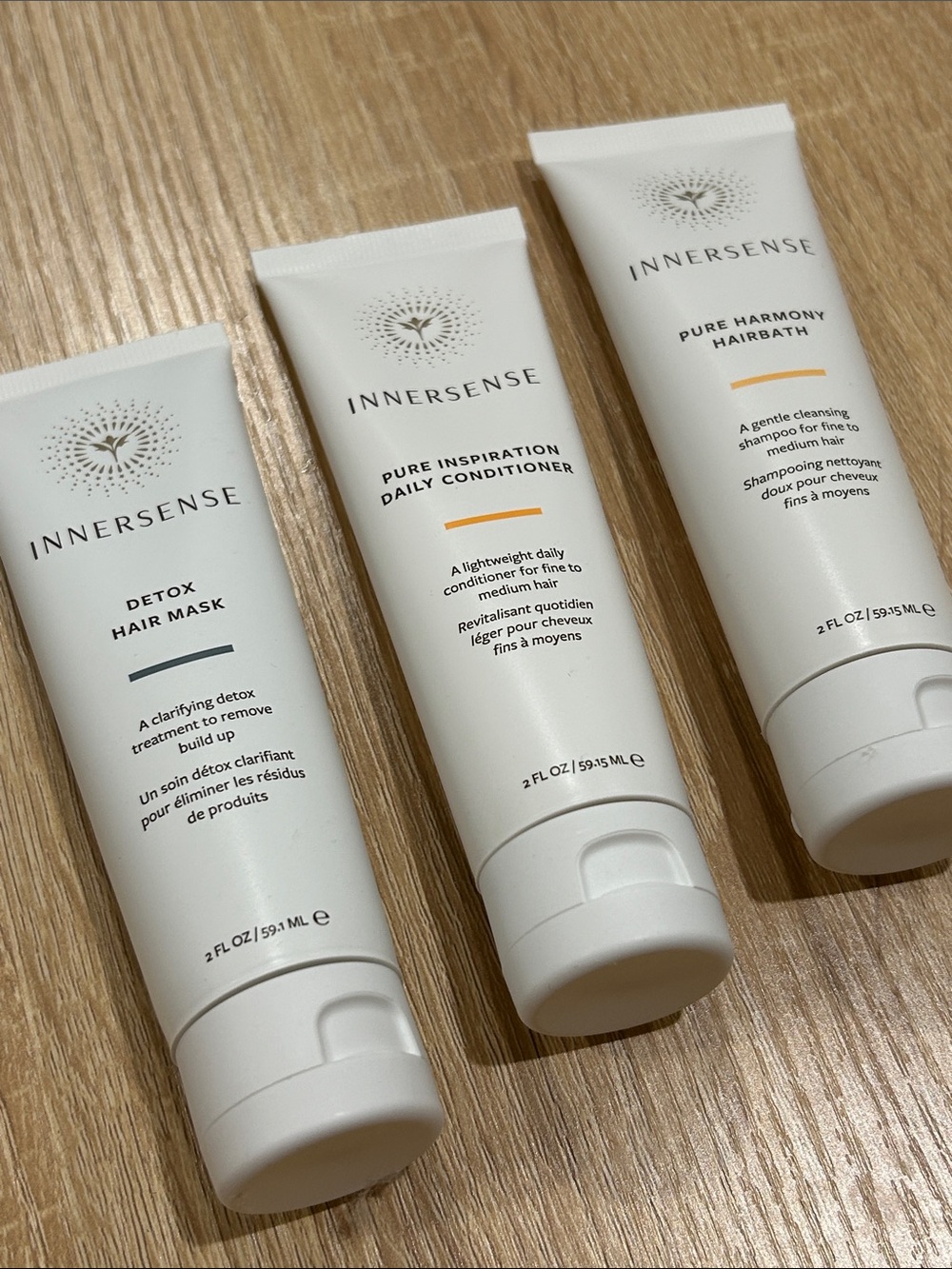 Innersense Travel Hair Care Trio - White Tubes